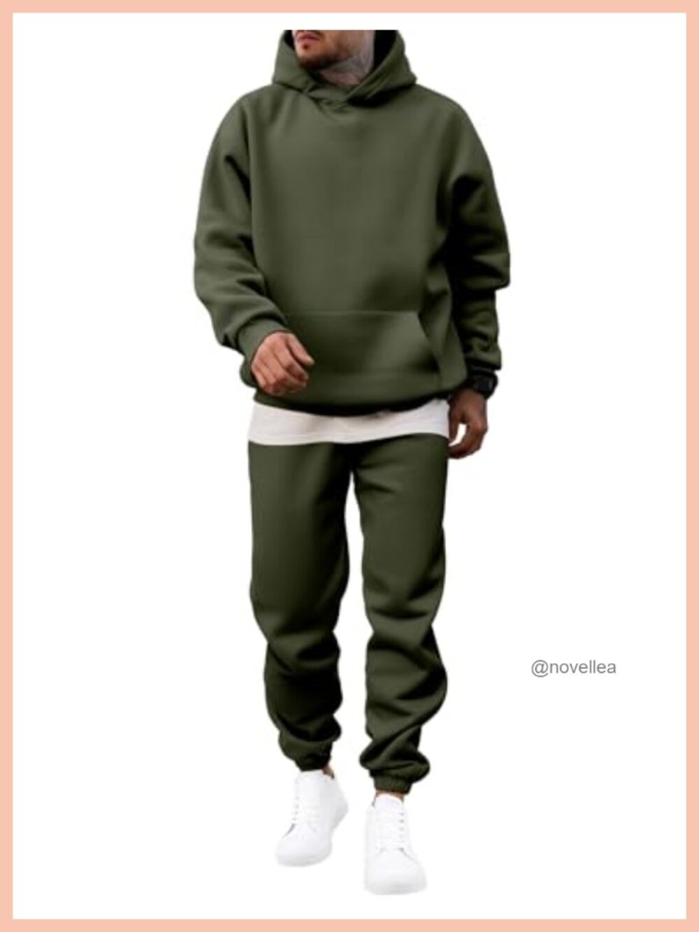 Men's Fleece Hoodie & Jogger Sweatsuit 2-Piece Tracksuit Set